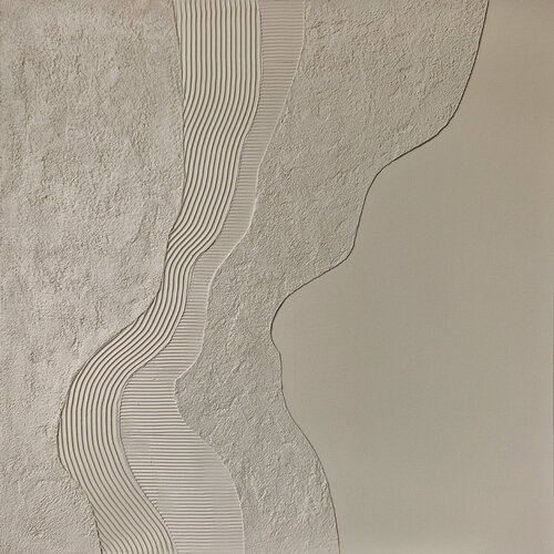 " Nulla " Gray high textured acrylic abstract wall art by Yana Sagan, 油畫 for Sale on Singulart