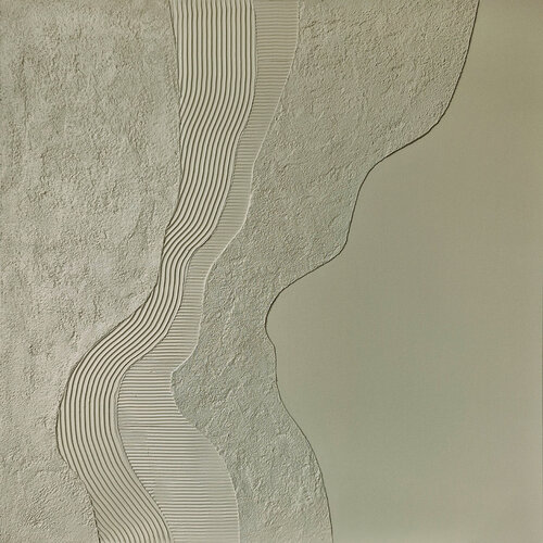 " Sage Nulla " Abstract acrylic sage green high textured art van Yana Sagan, Schilderij te koop op Singulart