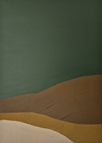 " Green Hills " Acrylic abstract green brown high textured art by Yana Sagan, 회화 for Sale on Singulart