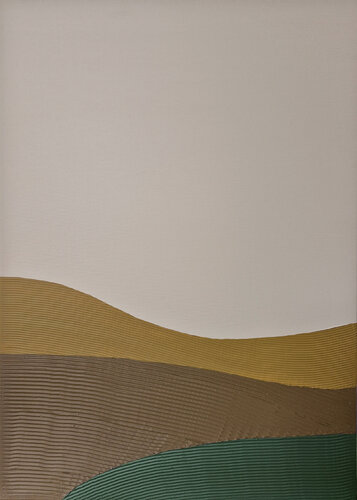 " Green Hills 2 " High textured abstract green brown acrylic art de Yana Sagan, Pintura a la venta en Singulart