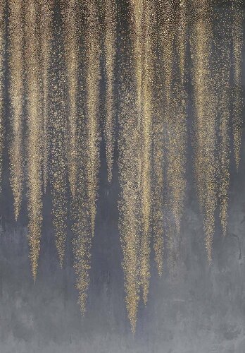 " Golden Wisteria " Gold and gray abstract acrylic art by Yana Sagan, 絵画 for Sale on Singulart