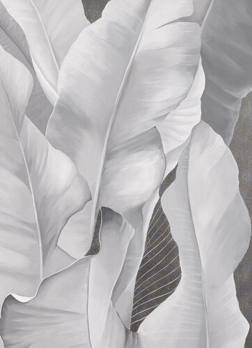 " Silver leaves " Tropical silver leaf oil art van Yana Sagan, Schilderij te koop op Singulart
