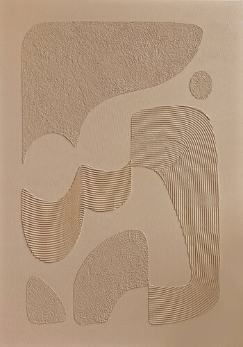 " Brownish bay " High textured acrylic abstract canvas art van Yana Sagan, Schilderij te koop op Singulart