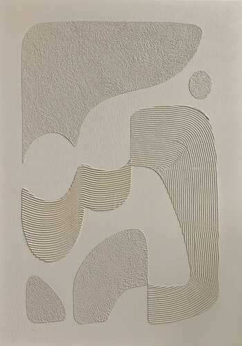 " Ashen Bay " High textured acrylic abstract canvas art van Yana Sagan, Schilderij te koop op Singulart