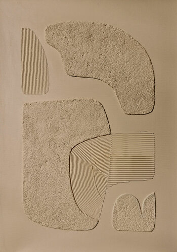 " Beige bay 2 " Abstract acrylic beige high textured  art di Yana Sagan, Pittura in vendita su Singulart