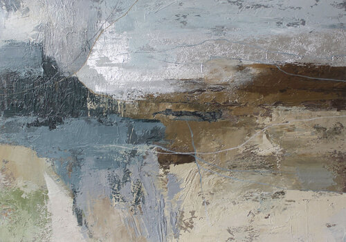 " Fall 7 " Abstract blue and brown acrylic art van Yana Sagan, Schilderij te koop op Singulart