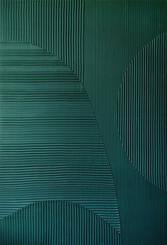 " Field 5 " Abstract emerald high textured acrylic art van Yana Sagan, Schilderij te koop op Singulart