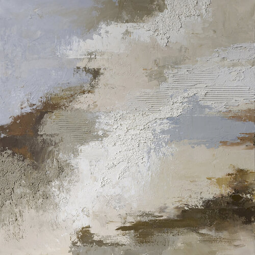 " Vella " Abstract blue gray acrylic high textured art de Yana Sagan, Pintura a la venta en Singulart