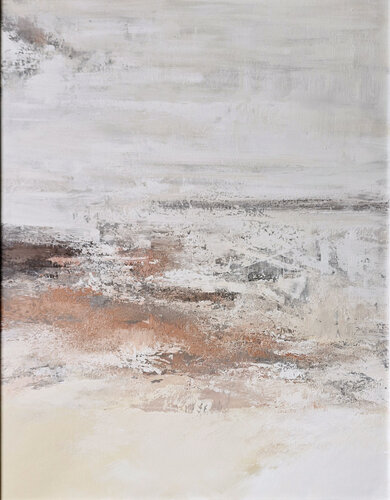 " Glow 2 " White brown acrylic abstract high textured art von Yana Sagan, Malerei kaufen auf Singulart