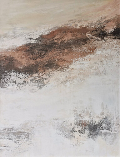 " Glow 3 " Acrylic abstract white brown high textured art von Yana Sagan, Malerei kaufen auf Singulart