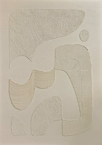 " Bay " Beige high textured acrylic abstract art van Yana Sagan, Schilderij te koop op Singulart