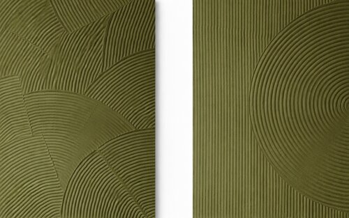 " Field Set 2 " Acrylic abstract green textured wall art set of 2 di Yana Sagan, Pittura in vendita su Singulart