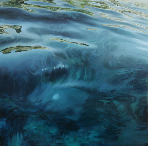"Breath of the Sea" Transparent sea water oil art van Yana Sagan, Schilderij te koop op Singulart