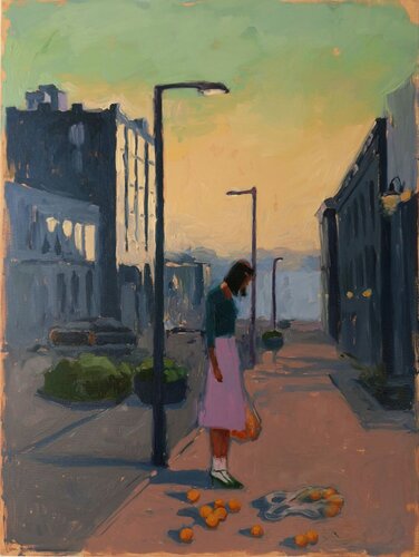 "Oranges" Girl with oranges oil art by Yana Sagan, Painting for Sale on Singulart