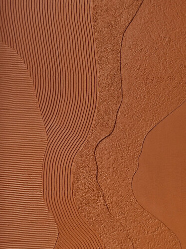 " Nile 2 " Terracotta high textured acrylic abstract art by Yana Sagan, Painting for Sale on Singulart