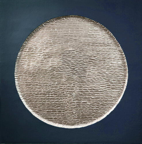 " Blue Mars " Blue silver abstract high textured acrylic art von Yana Sagan, Malerei kaufen auf Singulart