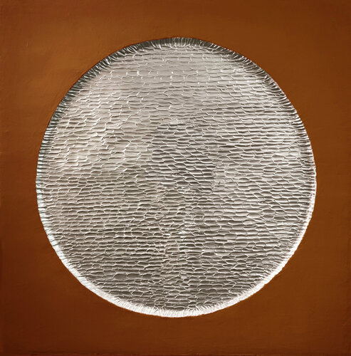 " Copper Mars " Copper silver abstract high textured acrylic art von Yana Sagan, Malerei kaufen auf Singulart