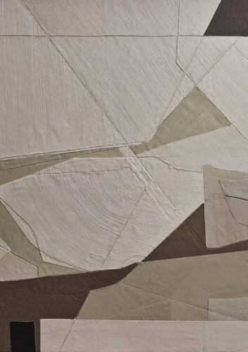 "Bella" Abstract geometric brown beige high textured acrylic art by Yana Sagan, 油畫 for Sale on Singulart