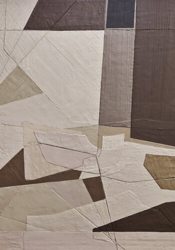 "Bella 2 " High textured abstract geometric brown beige acrylic art by Yana Sagan, 油畫 for Sale on Singulart