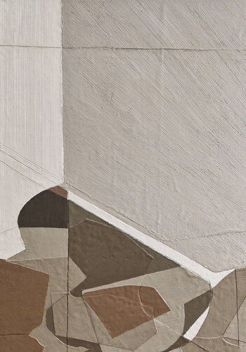 "Bella 3" Abstract geometric brown beige high textured acrylic art by Yana Sagan, 油畫 for Sale on Singulart