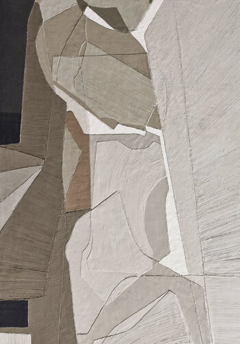 "Bella 4 " High textured abstract geometric brown beige acrylic art by Yana Sagan, 油畫 for Sale on Singulart