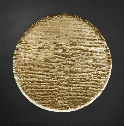 " Golden Black Mars " Black gold abstract high textured acrylic art van Yana Sagan, Schilderij te koop op Singulart