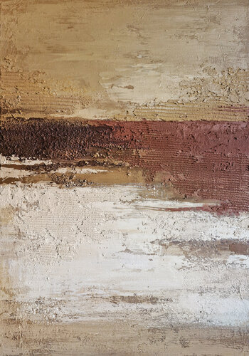 " Umber" Abstract brown cream high textured acrylic art by Yana Sagan, 絵画 for Sale on Singulart