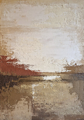 " Umber 2 " Abstract brown cream high textured acrylic art van Yana Sagan, Schilderij te koop op Singulart