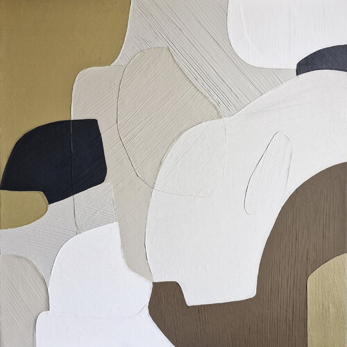 "Aura"  Beige pastel brown abstract acrylic art by Yana Sagan, Painting for Sale on Singulart