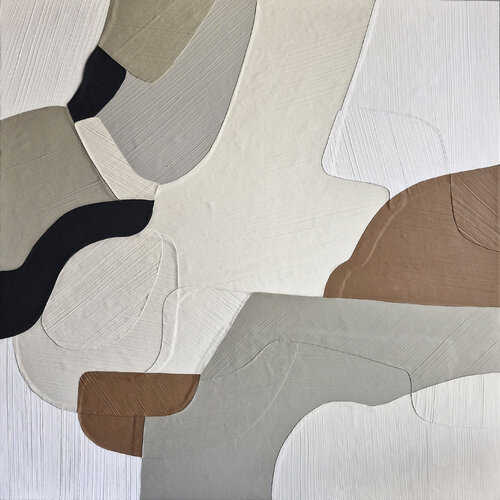 "Aura 2"  Pastel gray brown abstract acrylic art by Yana Sagan, Painting for Sale on Singulart