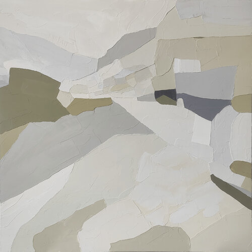 "Aura 4" Beige olive blue abstract acrylic art by Yana Sagan, Painting for Sale on Singulart