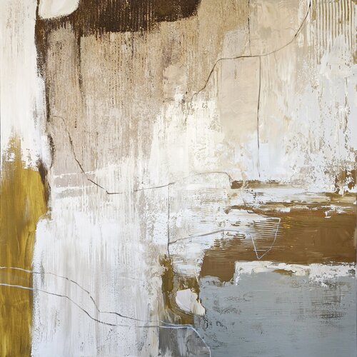 "Siera" Brown gray beige abstract acrylic art Yana Sagan