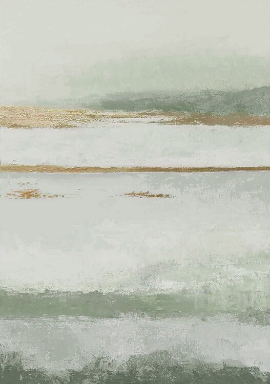 " Olive Placidity " Sage green abstract aclylic nature art Yana Sagan