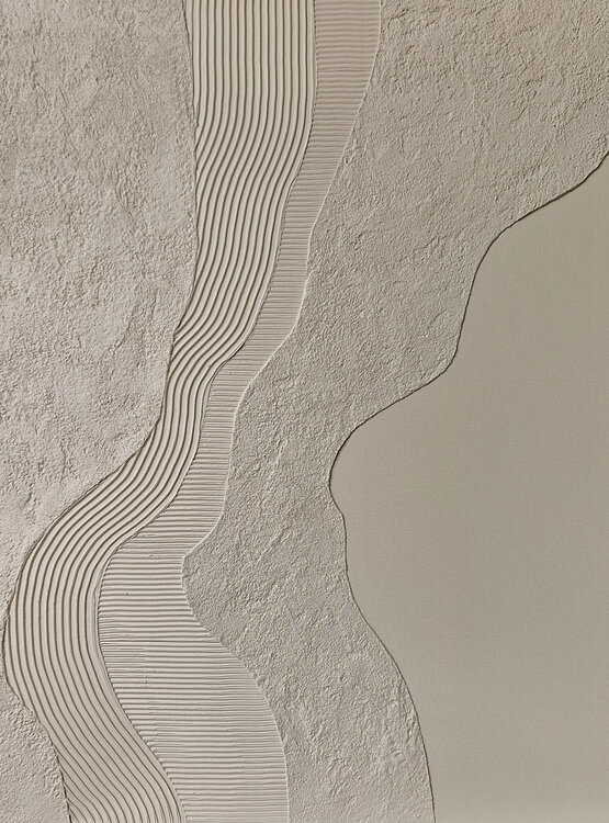 " Gray Nile " Gray abstract high textured acrylic art Yana Sagan