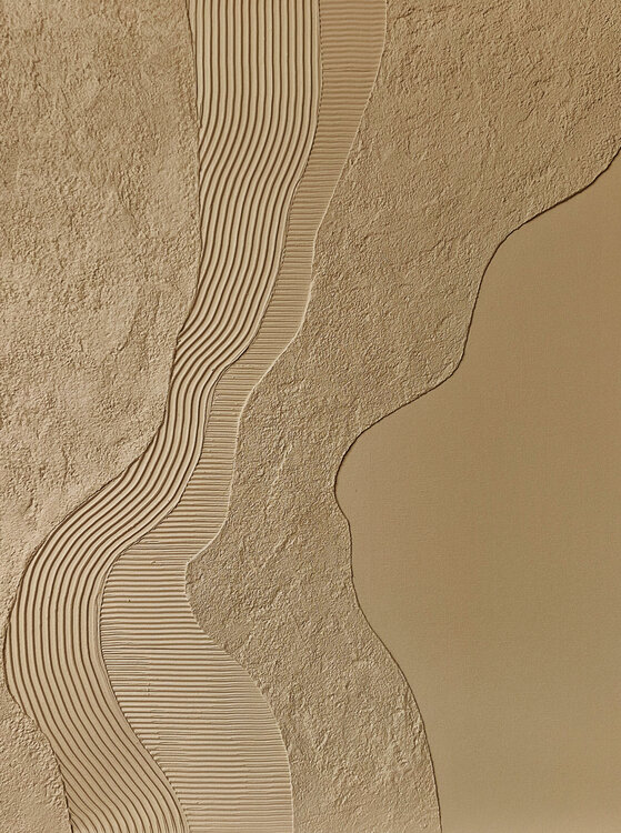 " Nile " Beige abstract acrylic high textured art Yana Sagan