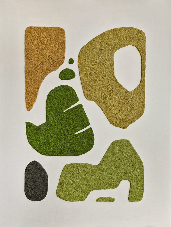 " Spring Bay 6 " High textured acrylic green abstract art Yana Sagan