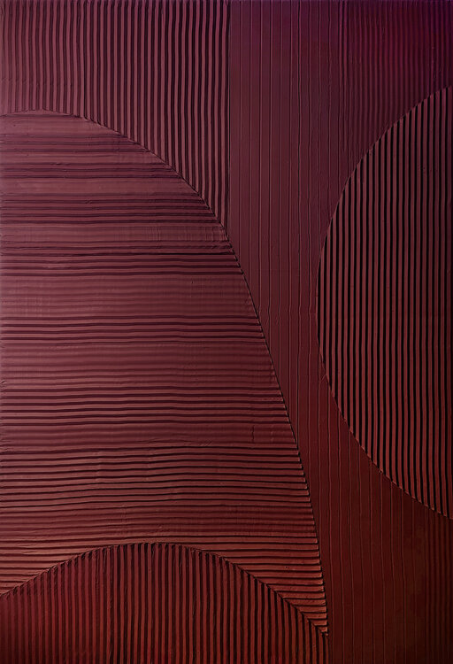 " Burgundy Field 5 " Burgundy acrylic high textured abstract art Yana Sagan