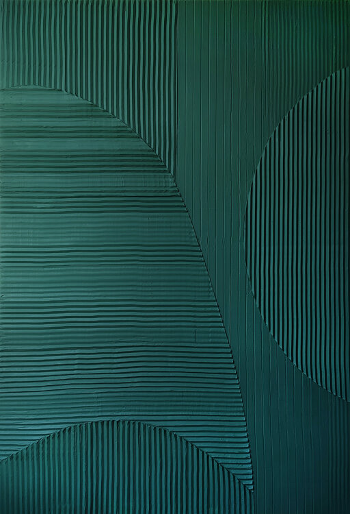 " Field 5 " Abstract emerald high textured acrylic art Yana Sagan