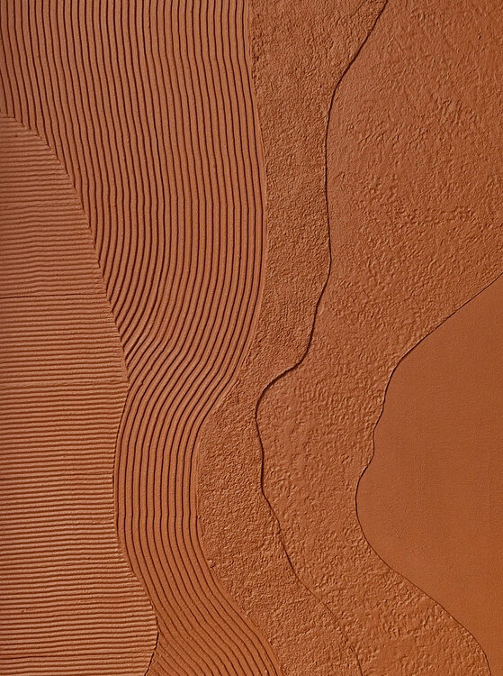 " Nile 2 " Terracotta high textured acrylic abstract art Yana Sagan