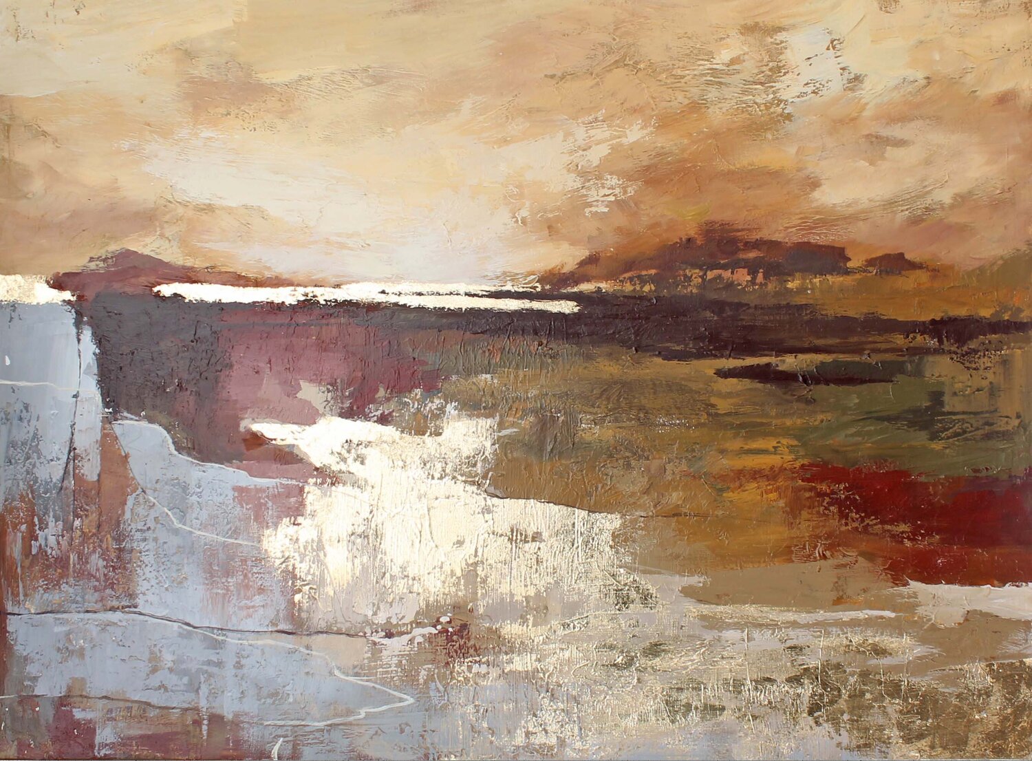 " Calabria " Abstract acrylic brown rust gold art Yana Sagan Originalgemälde zu verkaufen