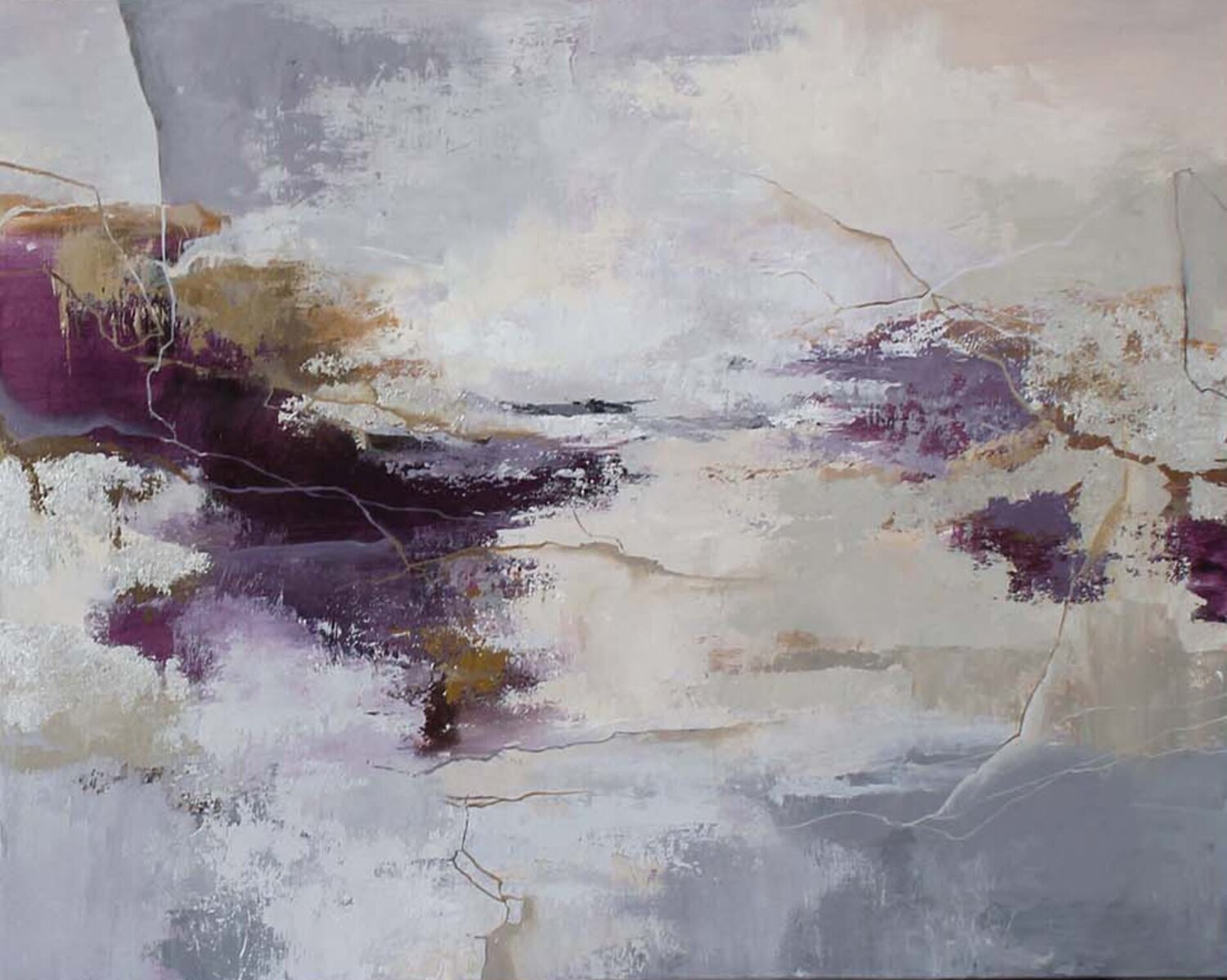 " Infinite 2 " Purple gray abstract acrylic art Yana Sagan Originalgemälde zu verkaufen