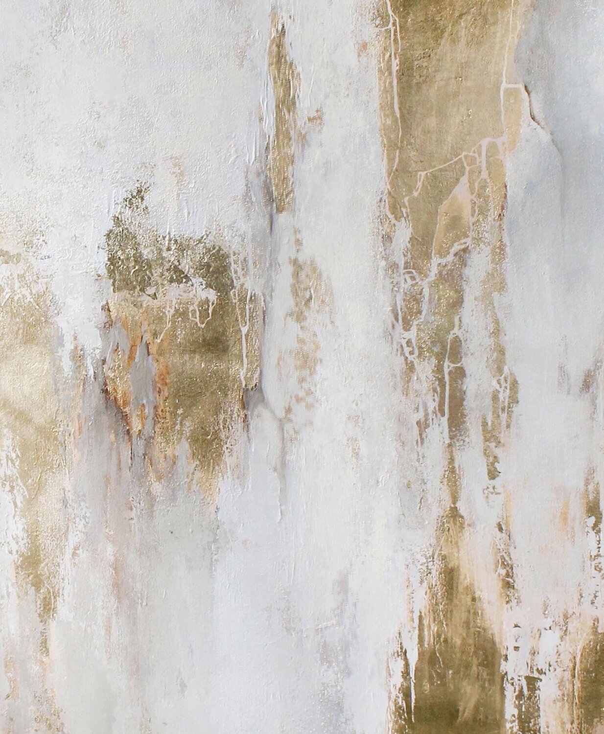 " Cascade 7 " Gold white abstract painting acrylic art Yana Sagan Dipinto originale in vendita