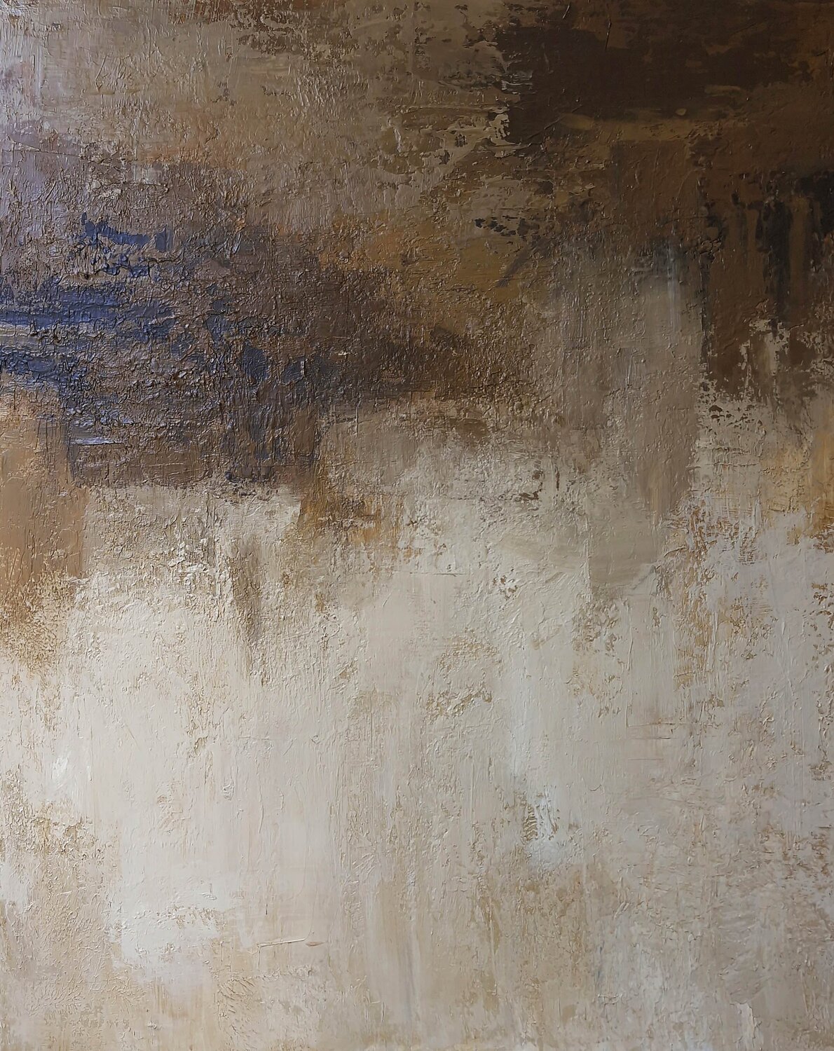 " Glow " Beige brown minimalist acrylic  high textured art Yana Sagan Originalgemälde zu verkaufen