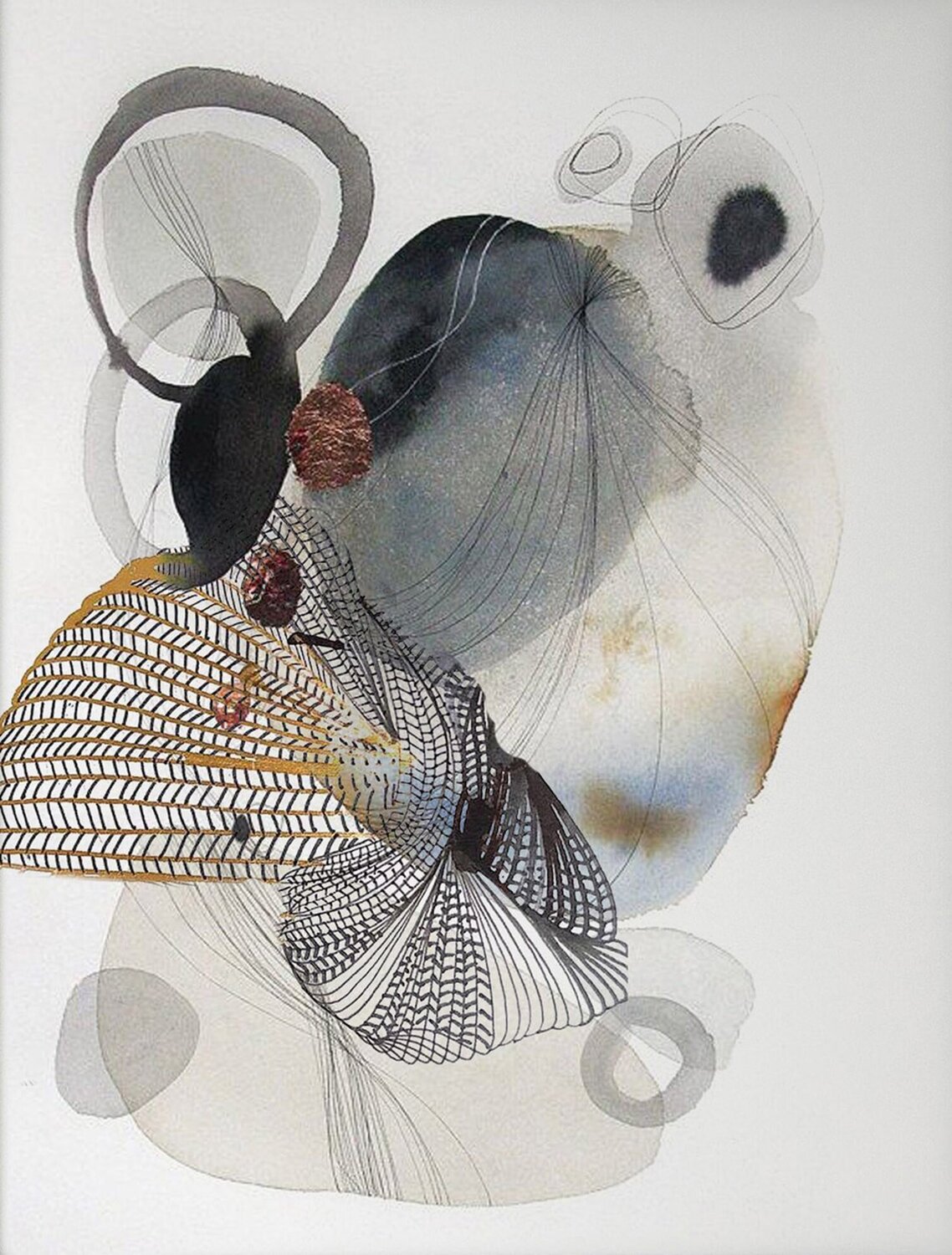 " Dancing Forms " Abstract acrylic gray minimal art Yana Sagan