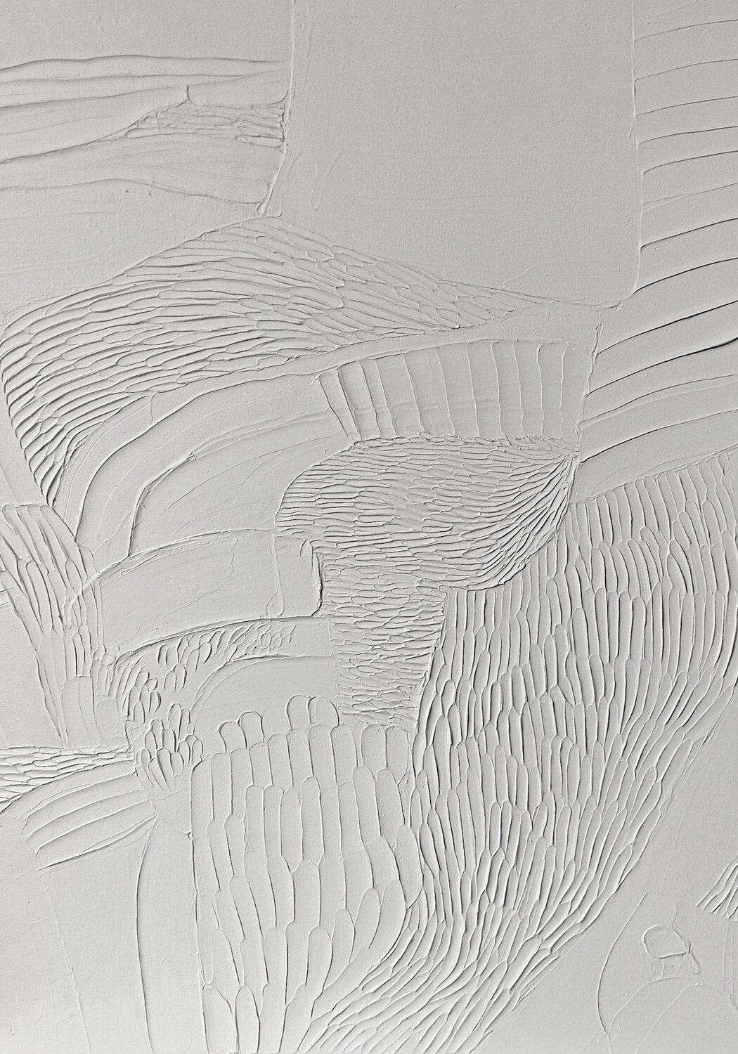 " Fluency 4 " White acrylic high textured abstract wall art Yana Sagan