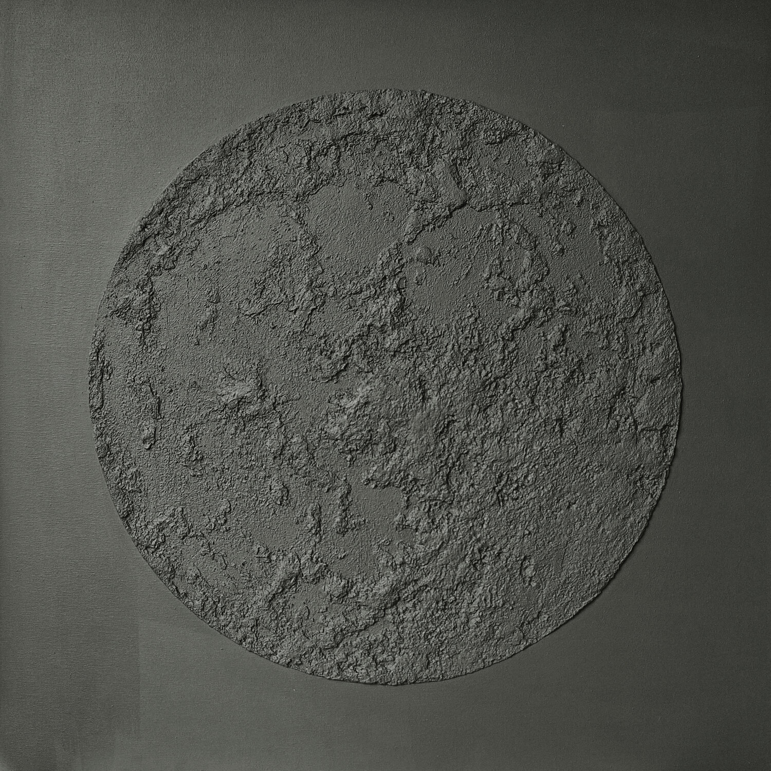 " Gray Moon " Gray moon abstract acrylic high textured art Yana Sagan