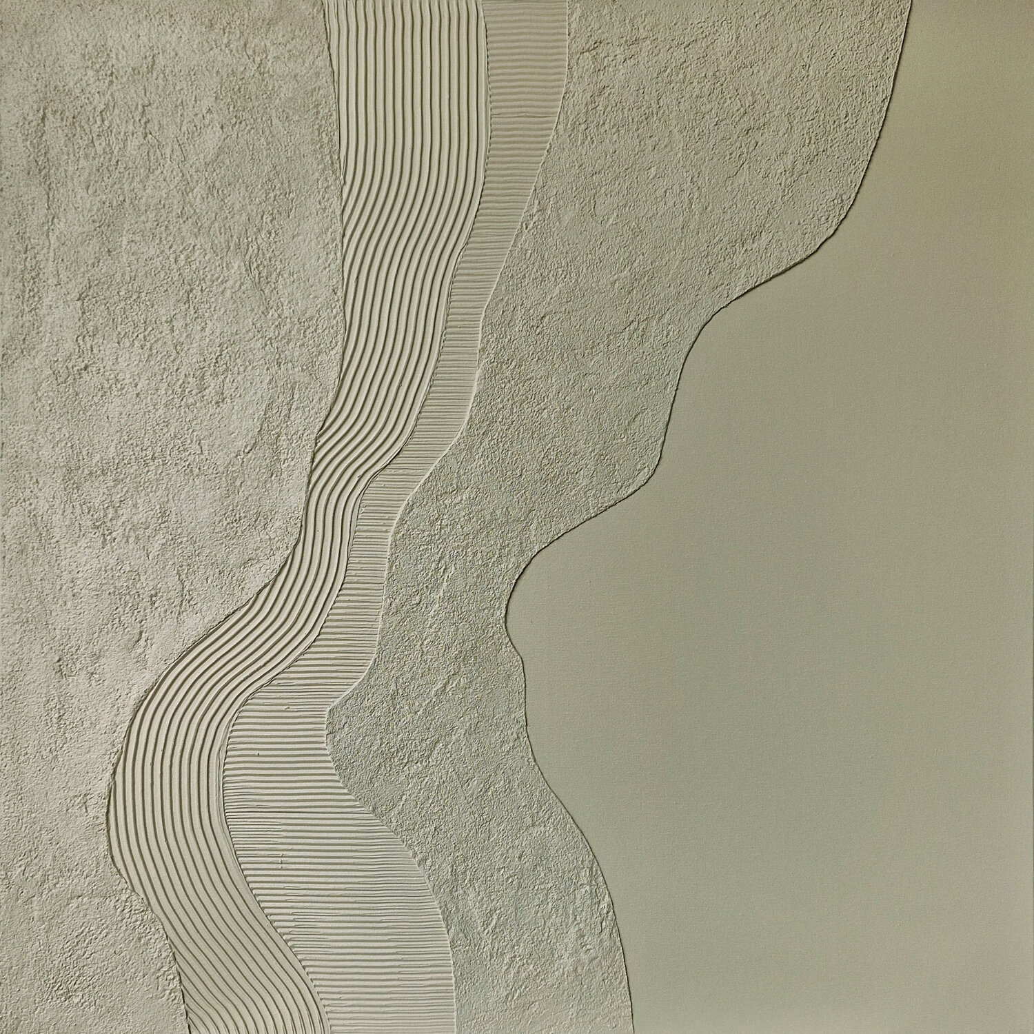 " Sage Nulla " Abstract acrylic sage green high textured art Yana Sagan