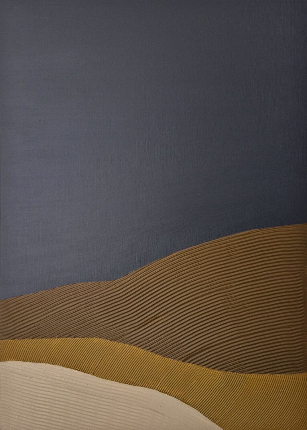 " Hills " Abstract navy brown high textured acrylic art Yana Sagan Originalgemälde zu verkaufen