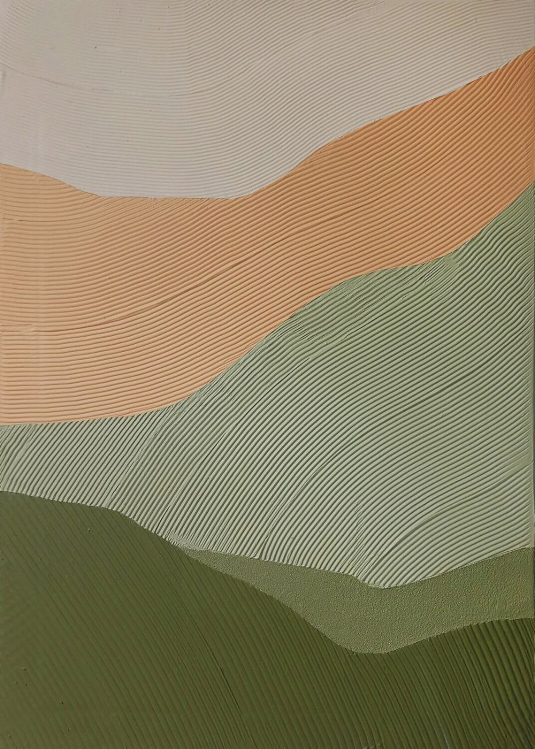 " Field 2 " Acrylic abstract green orange high textured art Yana Sagan Originalgemälde zu verkaufen