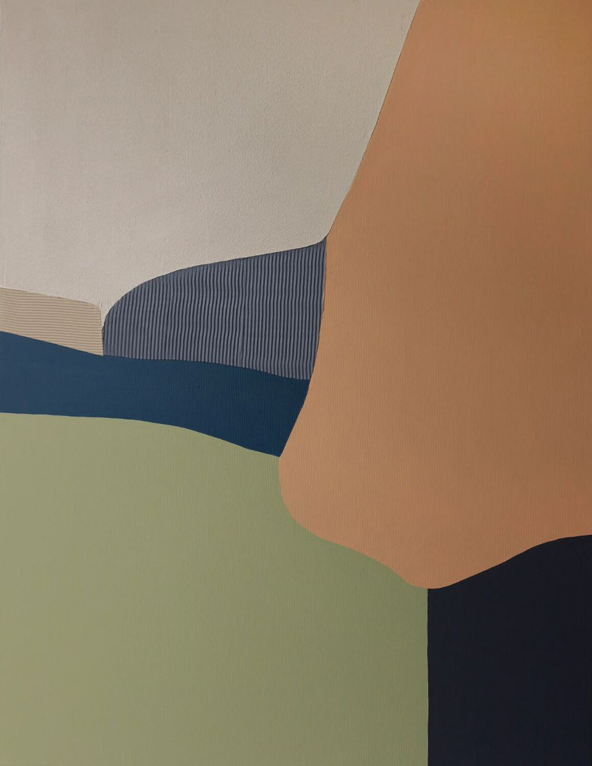 " Slope 2 " Coral green acrylic abstract high textured art Yana Sagan Originalgemälde zu verkaufen